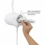 Chuveiro Elétrico Eletrônico 220V 7500w Branco Redondo Top Jet Lorenzetti - Imagem 2