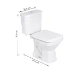 Kit Vaso Sanitário com Caixa Acoplada e Assento Branco Duplo Acionamento 3/6L Saída Vertical Lirio Fiori - Imagem 6