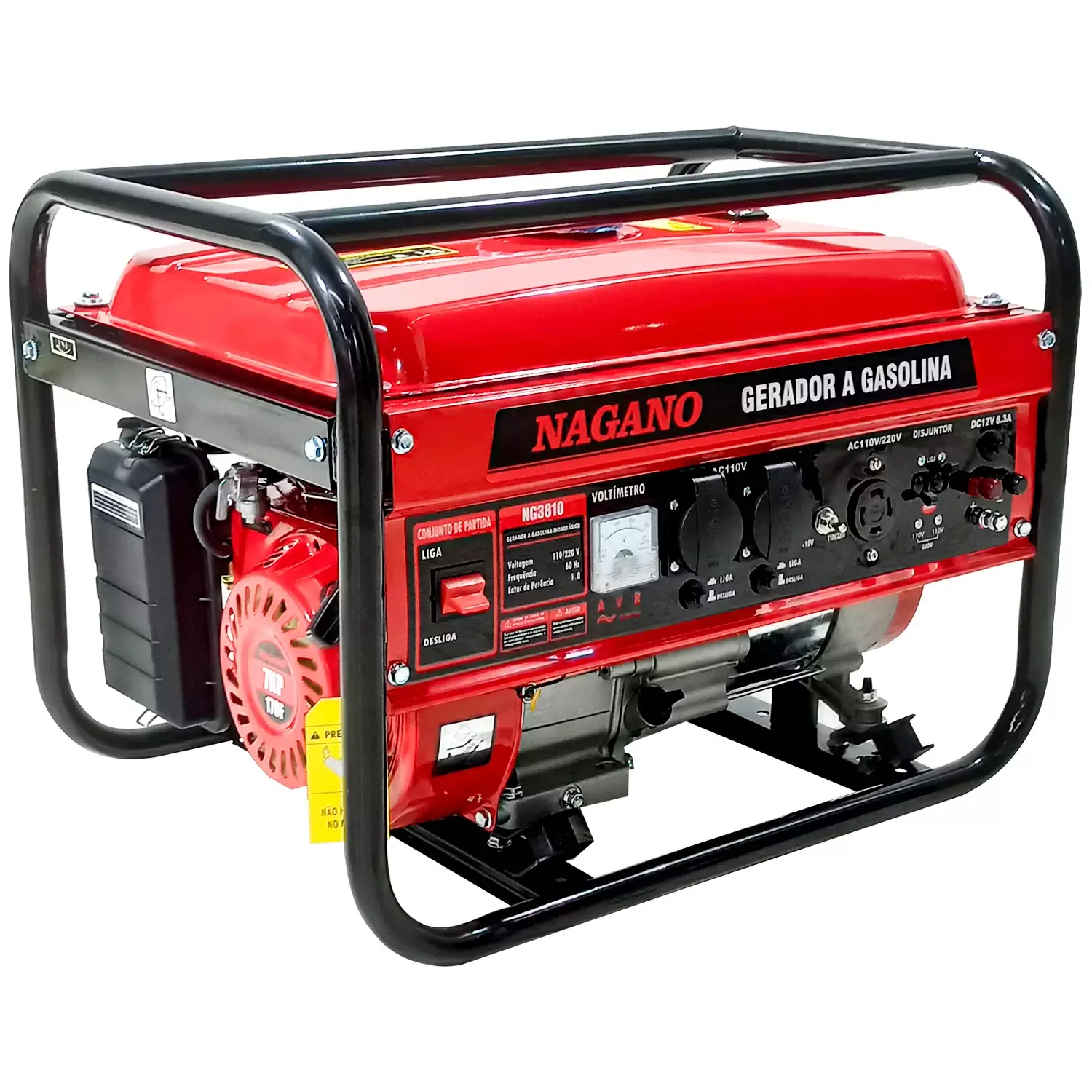 c97e613ad4ae04a7db48fe17e578e700-1777328899.webp Gerador de Energia a Gasolina 6 KVA Monofásico Partida Elétrica - NG6100E - Nagano - Imagem 1