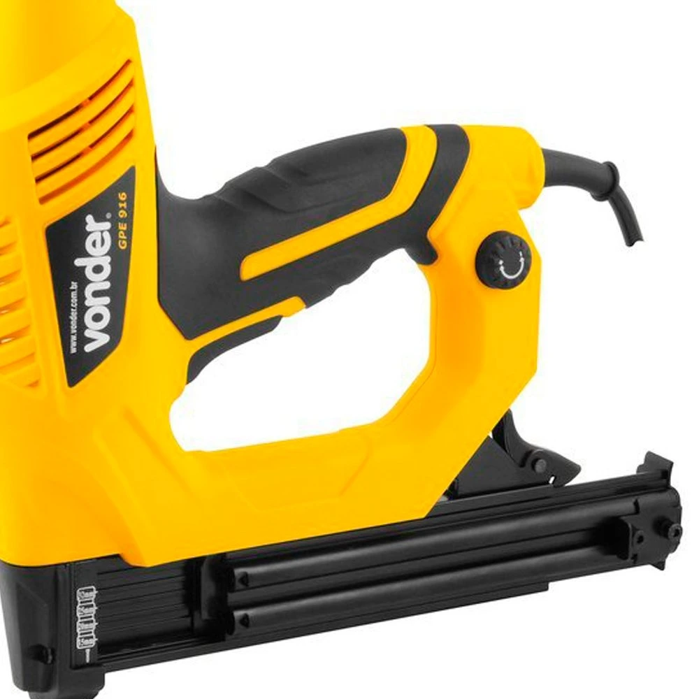 f21af4d0b5d36b18756750b36be13b31-1777137653.webp Grampeador Pinador Elétrico GPE916 para Grampos Tipo 600 de 16 e 19mm e Pinos Tipo F 15,20 e 25mm – VONDER-6001916127 - Imagem 1