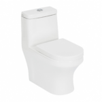 Kit Vaso Sanitário Monobloco com Assento Branco 3 e 6 litros Vittoria Luvia