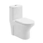 Kit Vaso Sanitário Monobloco com Assento Branco Quadrado 3 e 6 litros Elena Luvia